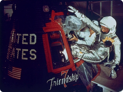 John Glenn Climbs into Friendship 7 